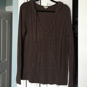 Brown hooded L Maurices sweater