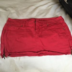 Red mini skirt