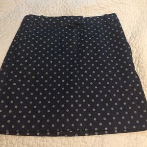 J. Crew Denim Polka Dot Denim Skirt