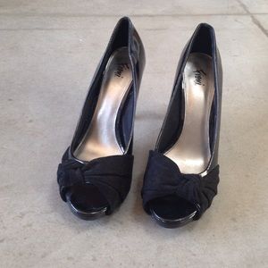 Black peep toe high heels