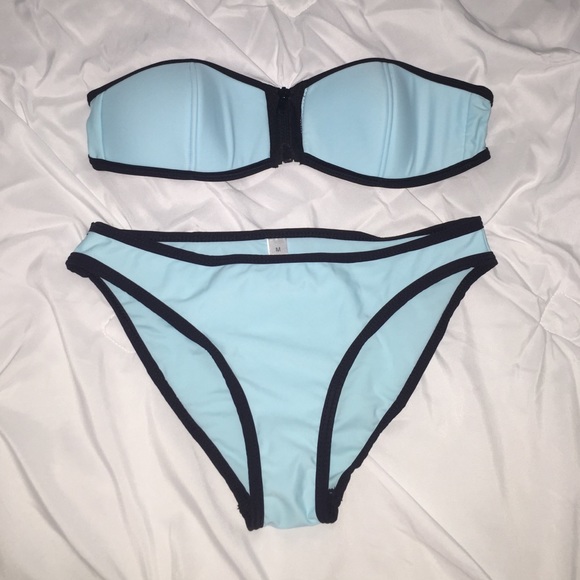 cute baby blue bathing suit set