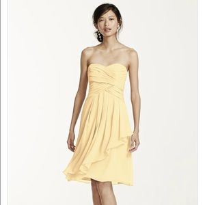 David's bridal yellow sweet heart strapless dress