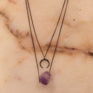 Moon and stone necklace