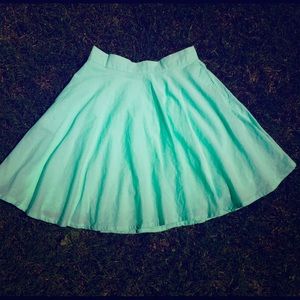 teal, A- line skirt