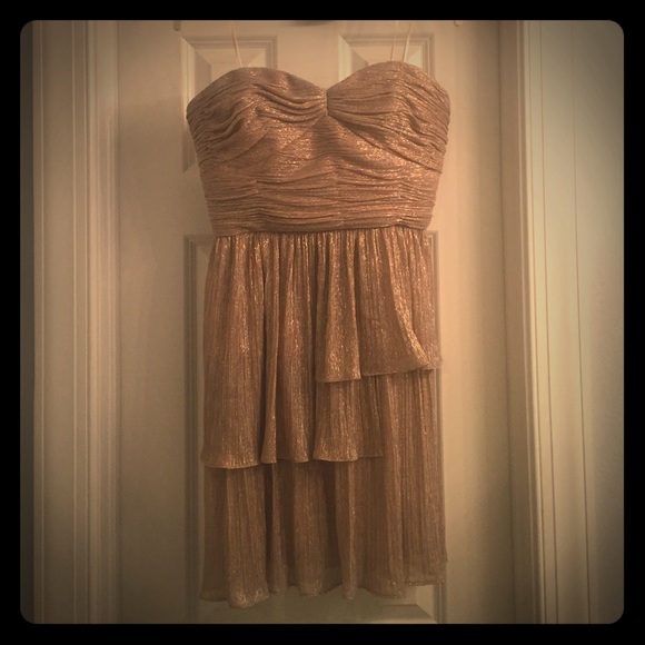 Strapless Champagne Formal Dress