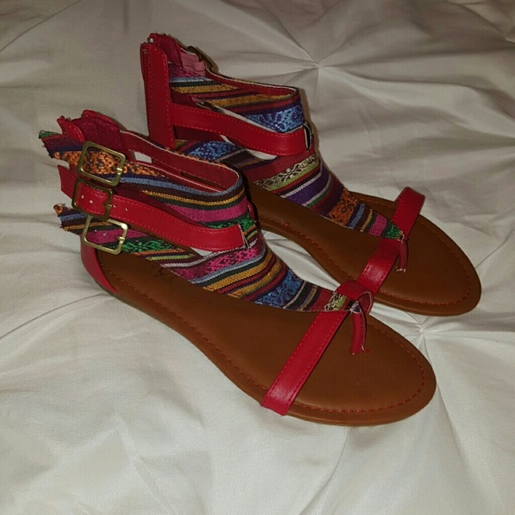 Red strappy sandal