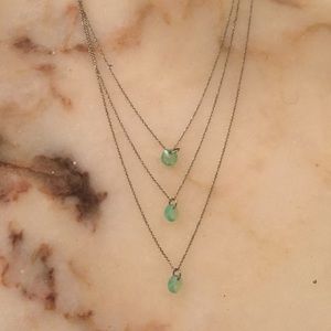 Three part stone necklace