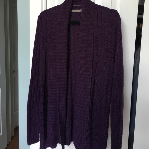 Purple XL Open Cardigan Sweater