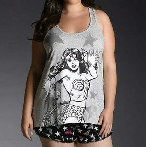 #Wonderwoman lace detail sleep tank top.