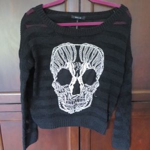Semi sheer skull sweater
