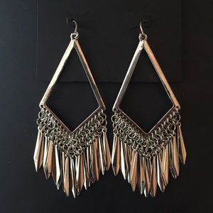 Silver long earrings