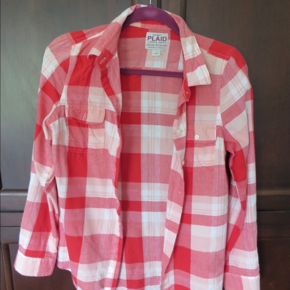 Old navy red and white flannel
