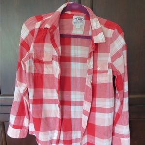 Old navy red and white flannel