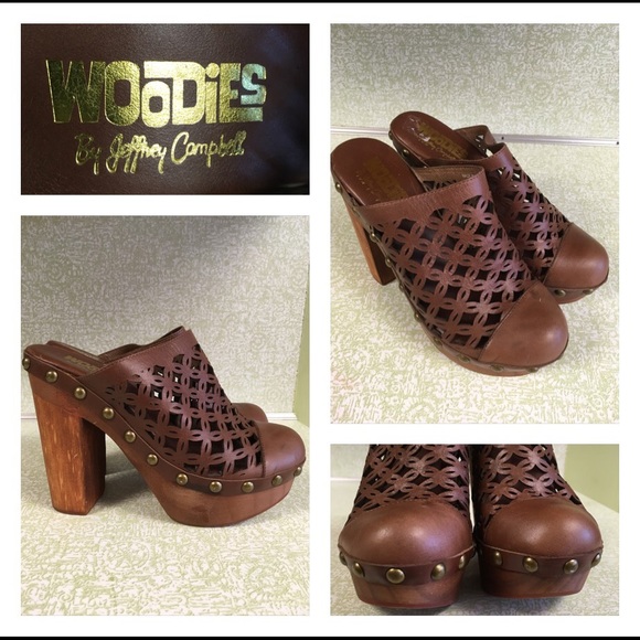 Jeffrey Campbell Shoes - Jeffrey Campbell Woodies Clogs Laser Cut Leather 6
