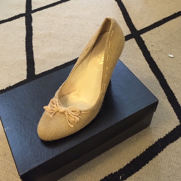 Prada "raffia" pumps.