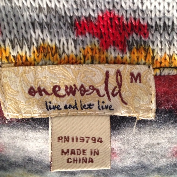One World cardigan sweater size m - Picture 2 of 4