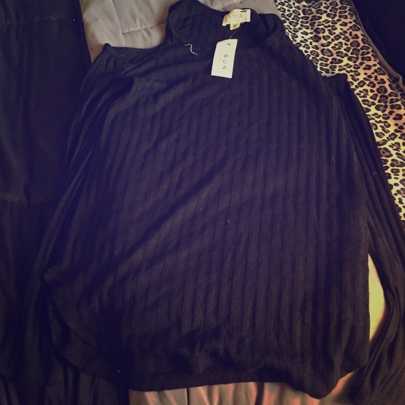 open shoulder black top
