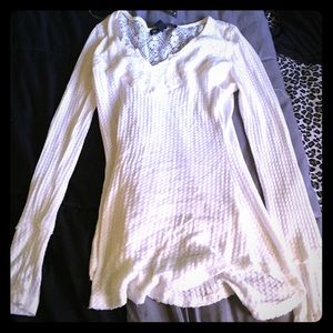 white long sleeve lace top