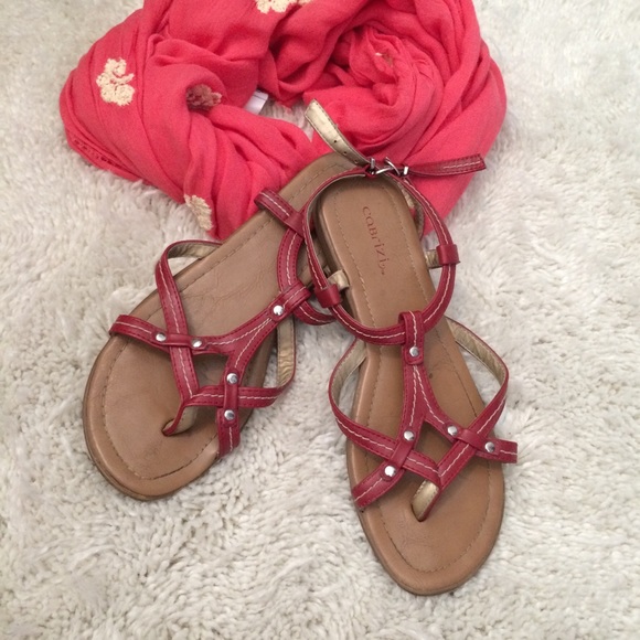 Dark Red Gladiator Sandals