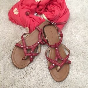 Dark Red Gladiator Sandals
