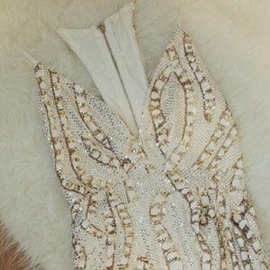 Gold And White Sequin Dress