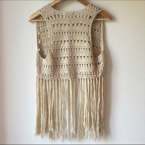 {DONATED} LF Millau Crochet Fringe Vest - Picture 2 of 4