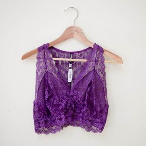 SALE NWT Purple Lace Bralette XL