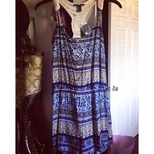 Floral and crochet romper