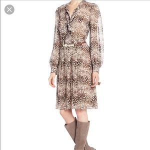 BCBG REMELLE  FEATHER PRINT DRESS size  8 NWT