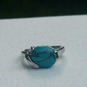 NWOT Silver Plated Imitation Turqoise Ring