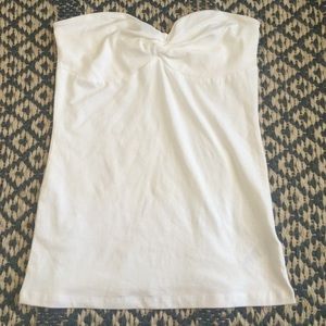 White strapless top