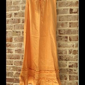 🔥FINAL MARKDOWN Old Navy Orange Linen Maxi Skirt