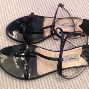 Patent black Jimmy Choo sandals