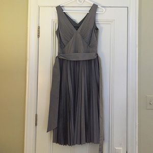 Pleated silver dress