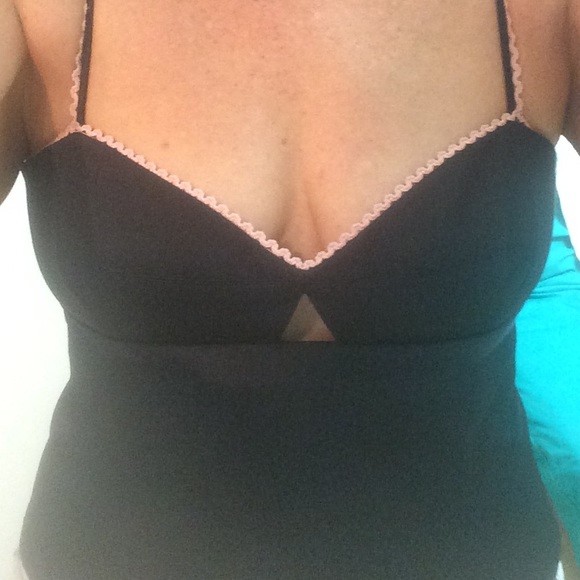 Laundry by Shelli Segal corset style NWT black/pink rick rack - Picture 1 of 4
