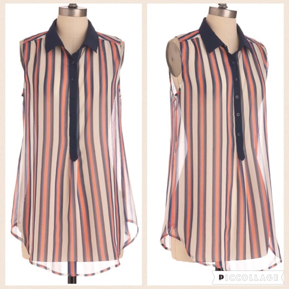 Modcloth Striped Treat Truck Top Blouse