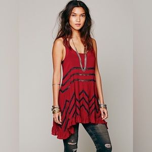 Free People Red Trapeze Dress!