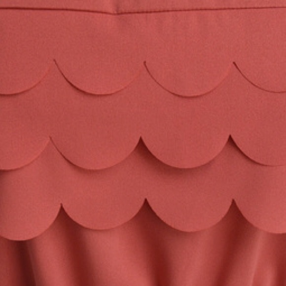 LAST ONE! Doe & Rae Coral Scalloped Dress - Picture 2 of 4