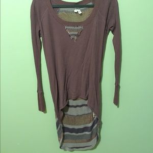 Free People High Low Crochet Thermal