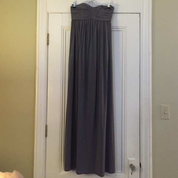 Silver/grey floor length column dress
