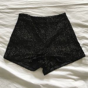 Brand new black sequined shorts