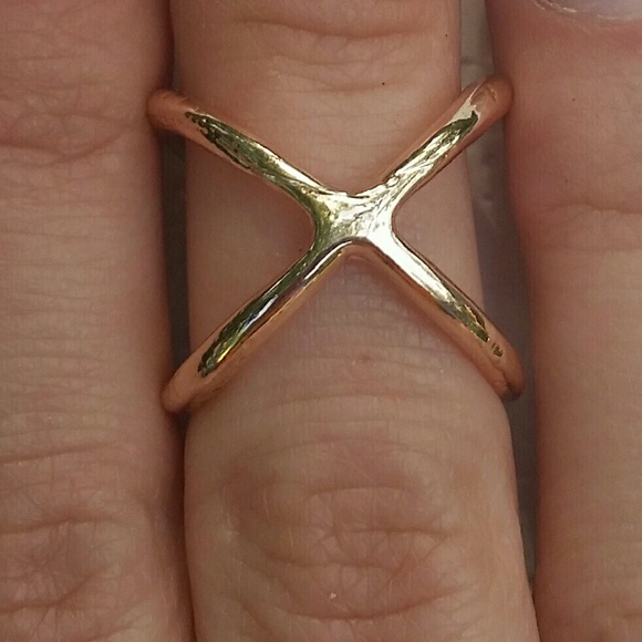 SOLD NWOT 9K Rose Gold Filled X Ring - Picture 2 of 3