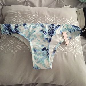 Blue tie dye bikini cheeky bottoms