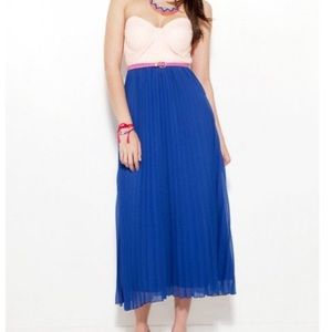 Reverse Pleated Pleather Midi Dress