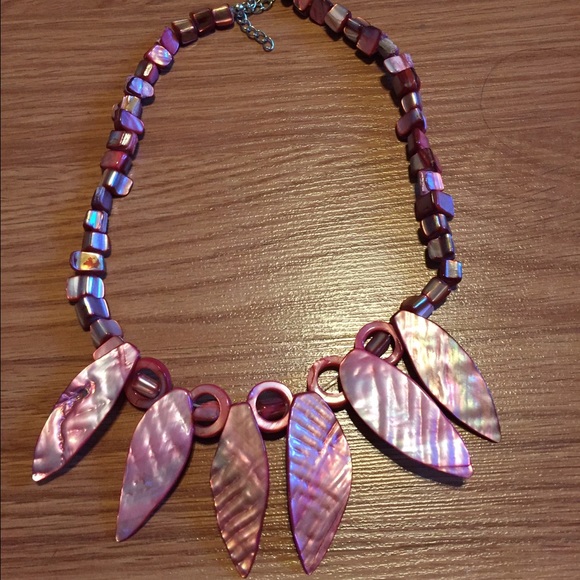Pink abalone necklace