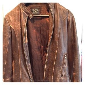 Lucky Brand distressed real leather jacket