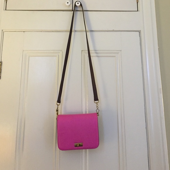 Pink and maroon cross body bag