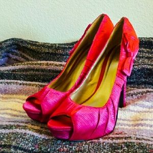 Fuschia Bow Heels