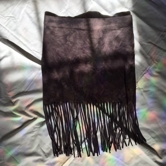 Tye dye fringe mini skirt