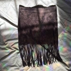 Tye dye fringe mini skirt
